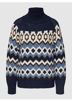 Sweter z dzianiny z prążkowaną stójką ze sklepu Peek&Cloppenburg  w kategorii Swetry damskie - zdjęcie 160792307