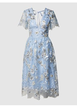Sukienka koktajlowa z wyhaftowanym motywem i cekinowym obszyciem ze sklepu Peek&Cloppenburg  w kategorii Sukienki - zdjęcie 160799217