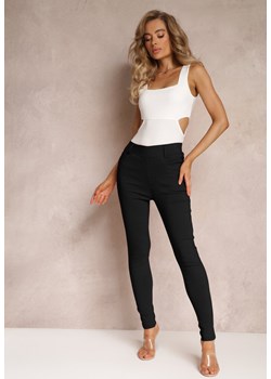 Czarne Spodnie Skinny z Talią High Waist Malga ze sklepu Renee odzież w kategorii Spodnie damskie - zdjęcie 160820725