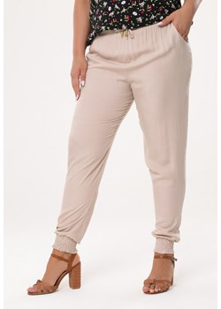 Beżowe Spodnie Lid ze sklepu Born2be Odzież w kategorii Spodnie damskie - zdjęcie 160822817