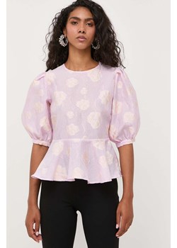 Custommade bluzka Sheena damska kolor różowy wzorzysta ze sklepu ANSWEAR.com w kategorii Bluzki damskie - zdjęcie 160831026