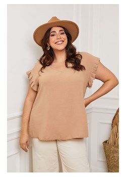 Plus Size Company Koszulka &quot;Eglantine&quot; w kolorze karmelowym ze sklepu Limango Polska w kategorii Bluzki damskie - zdjęcie 160868335