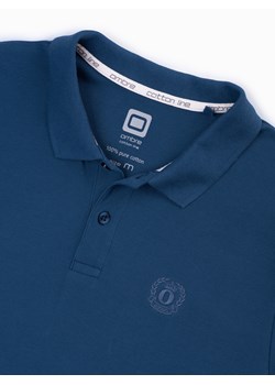 Koszulka męska polo z dzianiny pique - ciemnoniebieski V13 S1374 ze sklepu ombre w kategorii T-shirty męskie - zdjęcie 160885837