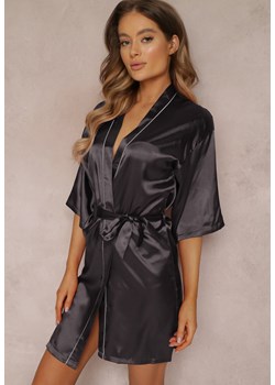 Czarny Szlafrok Pheneis ze sklepu Renee odzież w kategorii Szlafroki damskie - zdjęcie 160886907