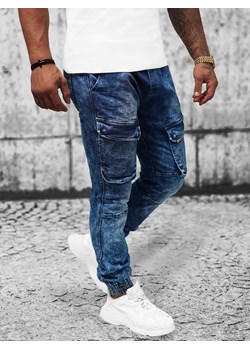 Spodnie jeansowe joggery męskie niebieskie OZONEE DR/TF070Z ze sklepu ozonee.pl w kategorii Jeansy męskie - zdjęcie 160889877