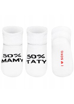 Skarpetki niemowlęce białe SOXO z napisami ze sklepu Sklep SOXO w kategorii Skarpetki dziecięce - zdjęcie 160895517