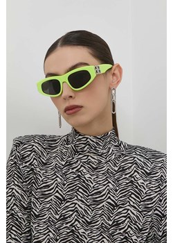Balenciaga okulary przeciwsłoneczne damskie kolor zielony ze sklepu ANSWEAR.com w kategorii Okulary przeciwsłoneczne damskie - zdjęcie 160903725