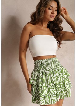 Zielona Spódnica Mini z Falbankami Duela ze sklepu Renee odzież w kategorii Spódnice - zdjęcie 160903869