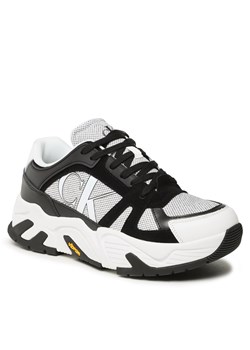 Sneakersy Calvin Klein Jeans Chunky Runner Vibram Lth Mix YM0YM00719 Bright White/Black YBR ze sklepu eobuwie.pl w kategorii Buty sportowe męskie - zdjęcie 160904287