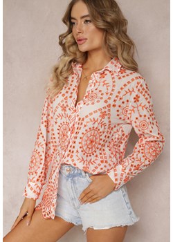 Różowy 2-Częściowy Komplet z Bawełny w Modny Print Koszula i Szorty na Gumkę Anneliette ze sklepu Renee odzież w kategorii Komplety i garnitury damskie - zdjęcie 160907236