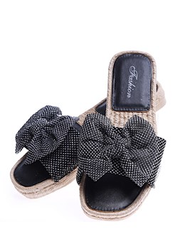 Czarne klapki dla dziewczynki kokarda /F8-1 14592 T198/ ze sklepu Pantofelek24.pl w kategorii Klapki dziecięce - zdjęcie 160907726