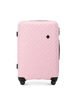 Średnia walizka z ABS-u z geometrycznym tłoczeniem ze sklepu WITTCHEN w kategorii Walizki - zdjęcie 160910928