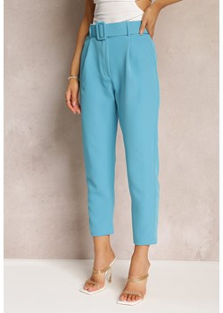 Niebieskie Spodnie z Paskiem Eudeaa ze sklepu Renee odzież w kategorii Spodnie damskie - zdjęcie 160920845