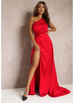 Czerwona Elegancka Sukienka na Jedno Ramię o Asymetrycznym Fasonie Leylane ze sklepu Renee odzież w kategorii Sukienki - zdjęcie 160923647
