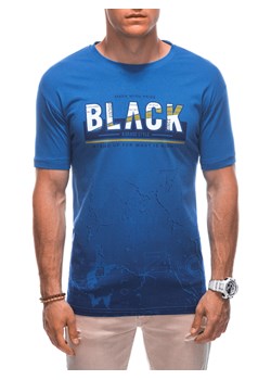 T-shirt męski z nadrukiem 1878S - niebieski ze sklepu Edoti w kategorii T-shirty męskie - zdjęcie 160936645