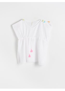Reserved - Poncho plażowe - biały ze sklepu Reserved w kategorii Bluzki dziewczęce - zdjęcie 160940346