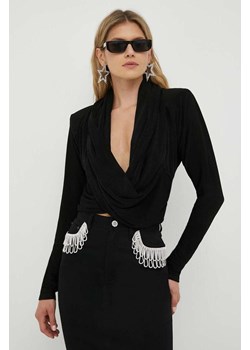 Rotate bluzka damska kolor czarny gładka ze sklepu ANSWEAR.com w kategorii Bluzki damskie - zdjęcie 160945417