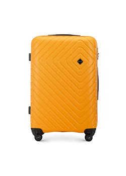 Średnia walizka z ABS-u z geometrycznym tłoczeniem pomarańczowa ze sklepu WITTCHEN w kategorii Walizki - zdjęcie 160947465