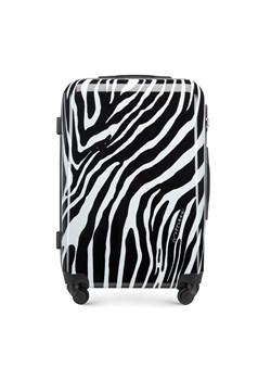 Średnia walizka z ABS-u z nadrukiem biało-czarna ze sklepu WITTCHEN w kategorii Walizki - zdjęcie 160947476