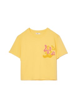 Cropp - Żółta koszulka z aplikacją - żółty ze sklepu Cropp w kategorii Bluzki damskie - zdjęcie 160949947