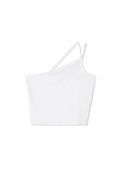 Cropp - Biały crop top na ramiączkach - biały ze sklepu Cropp w kategorii Bluzki damskie - zdjęcie 160953858