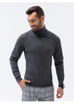 Sweter męski z golfem - grafitowy V2 E179 ze sklepu ombre w kategorii Swetry męskie - zdjęcie 160954888