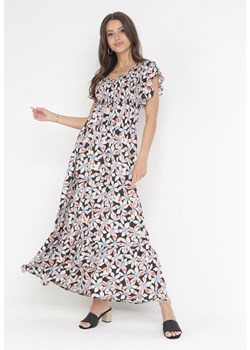 Czarna Rozkloszowana Sukienka Maxi z Wiskozy w Kwiaty Bathan ze sklepu Born2be Odzież w kategorii Sukienki - zdjęcie 160955877