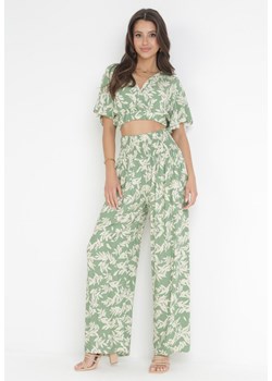Zielony Komplet 2-częściowy z Topem i Spodniami Tasre ze sklepu Born2be Odzież w kategorii Komplety i garnitury damskie - zdjęcie 160955977