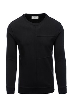 Bluza męska bez kaptura z przeszyciami - czarna V10 B1278 ze sklepu ombre w kategorii Bluzy męskie - zdjęcie 160965726