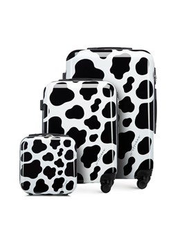 Komplet walizek z ABS-u w zwierzęcy wzór czarno-biały ze sklepu WITTCHEN w kategorii Walizki - zdjęcie 160966879