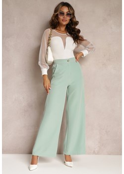 Jasnozielone Spodnie Szerokie Laodaleia ze sklepu Renee odzież w kategorii Spodnie damskie - zdjęcie 160967338