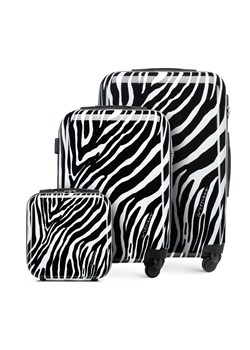 Komplet walizek z ABS-u w zwierzęcy wzór biało-czarny ze sklepu WITTCHEN w kategorii Walizki - zdjęcie 161010475
