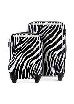 Zestaw walizek z ABS-u w zwierzęcy wzór biało-czarny ze sklepu WITTCHEN w kategorii Walizki - zdjęcie 161010546