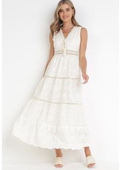 Beżowa Haftowana Sukienka Maxi Fizz ze sklepu Born2be Odzież w kategorii Sukienki - zdjęcie 161013366