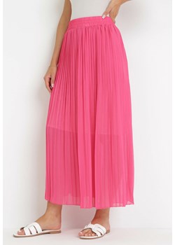 Różowa Plisowana Spódnica Maxi z Gumką w Talii Erlere ze sklepu Born2be Odzież w kategorii Spódnice - zdjęcie 161034827