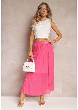 Różowa Maxi Spódnica z Plisami i Gumką w Talii Eiphiza ze sklepu Renee odzież w kategorii Spódnice - zdjęcie 161034945