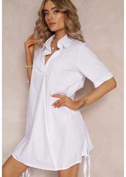 Biała Pudełkowa Sukienka z Ozdobnym Wiązaniem Barbitt ze sklepu Renee odzież w kategorii Sukienki - zdjęcie 161039805