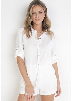 Biała Gładka Koszula z Wiskozy na Guziki Calvi ze sklepu Born2be Odzież w kategorii Koszule damskie - zdjęcie 161042316