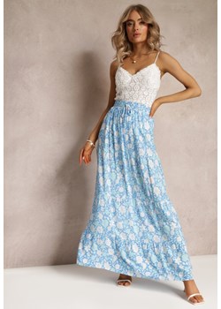 Niebieska Bawełniana Spódnica Maxi w Kwiaty Eile ze sklepu Renee odzież w kategorii Spódnice - zdjęcie 161042638
