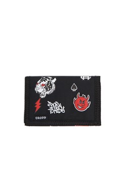 Cropp - Czarny portfel z nadrukami - biały ze sklepu Cropp w kategorii Portfele męskie - zdjęcie 161045567