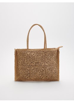 Reserved - Pleciona torba shopper - beżowy ze sklepu Reserved w kategorii Torebki damskie - zdjęcie 161046248