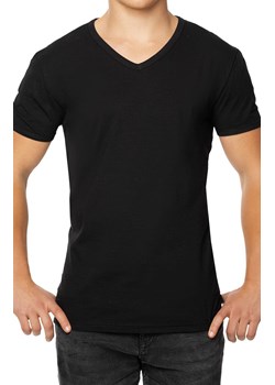 T-shirt męski czarny koszulka z dekoltem v VIN, Kolor czarny, Rozmiar S, Unikat ze sklepu Primodo w kategorii T-shirty męskie - zdjęcie 161051329