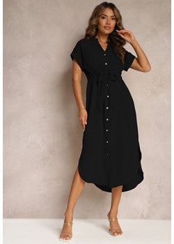 Czarna Sukienka Koszulowa z Krótkim Rękawem Yasminine ze sklepu Renee odzież w kategorii Sukienki - zdjęcie 161055907
