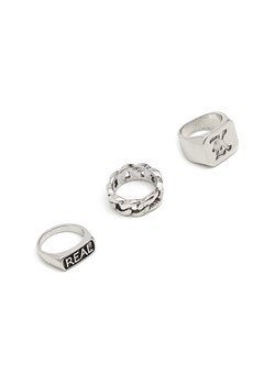 Cropp - 3 pack srebrnych pierścionków - srebrny ze sklepu Cropp w kategorii Sygnety - zdjęcie 161056116