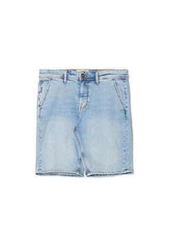 Cropp - Szorty jeansowe z efektem sprania - niebieski ze sklepu Cropp w kategorii Spodenki męskie - zdjęcie 161056119
