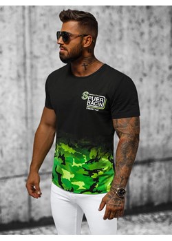 T-Shirt męski zielony OZONEE JS/S985/153Z ze sklepu ozonee.pl w kategorii T-shirty męskie - zdjęcie 161059628