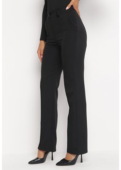 Czarne Garniturowe Spodnie z Wysokim Stanem i Szerokimi Nogawkami Abigaille ze sklepu Born2be Odzież w kategorii Spodnie damskie - zdjęcie 161095667