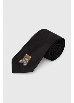 Moschino krawat jedwabny kolor czarny ze sklepu ANSWEAR.com w kategorii Krawaty - zdjęcie 161095948