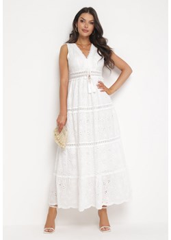 Biała Haftowana Sukienka Maxi Fizz ze sklepu Born2be Odzież w kategorii Sukienki - zdjęcie 161186485