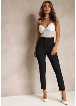 Czarne Garniturowe Spodnie z Wysokim Stanem Saggie ze sklepu Renee odzież w kategorii Spodnie damskie - zdjęcie 161186689